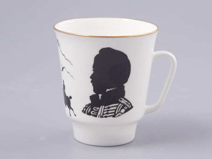 Чашка с блюдцем 165 мл форма Майская рисунок Русские писатели Лермонтов, арт. 81.31746.00.1, 