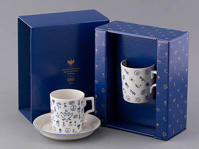 Подарочный набор Чашка с блюдцем чайная, форма Гербовая, рисунок Лого 2, арт 81.32932.00.1