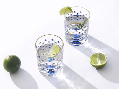 Набор из 4-х стаканов для виски 220 мл Кобальтовая сетка арт. 14.11003.07