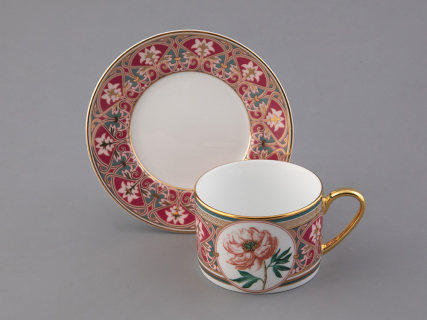 Чашка с блюдцем 250 мл в подарочной упаковке форма Соло, рисунок Дивный Пион, арт. 81.32658.00.1, 