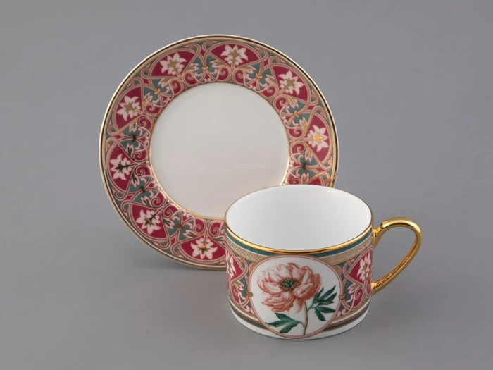 Чашка с блюдцем 250 мл в подарочной упаковке форма Соло, рисунок Дивный Пион, арт. 81.32658.00.1, 