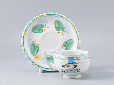 Чашка с блюдцем 300 мл чайная форма Кострома рисунок Уткина Заводь арт. 81.25445.00.1