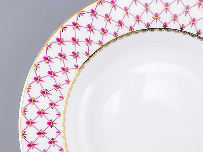 Тарелка глубокая 225 мм форма Европейская-2 рисунок Сетка-Блюз 2 арт. 80.85413.00.5