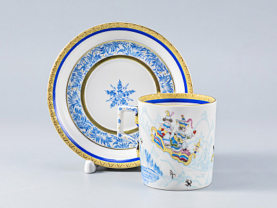 Сервиз чайный форма Гербовая рисунок Зимние забавы, 4 персон 11 предметов, арт. 81.14057.01.1