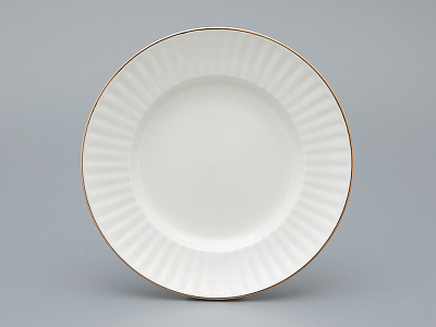 Трехпредметный комплект чайный 155 мл форма Волна рисунок Золотой кантик арт. 81.13550.00.1