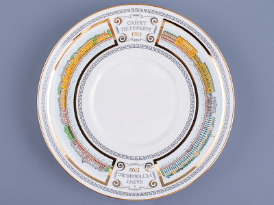 Чашка с блюдцем кофейная 180 мл.,  форма Билибина, рисунок Набережные Невы арт. 81.15737.00.1