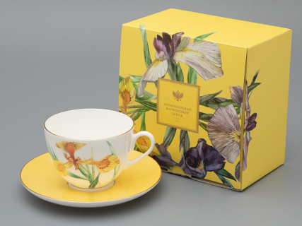 Чашка с блюдцем L’Art des Fleurs в подарочной упаковке, форма Весенняя 2, рисунок Лесной свет, арт 81.33401.00.1, 