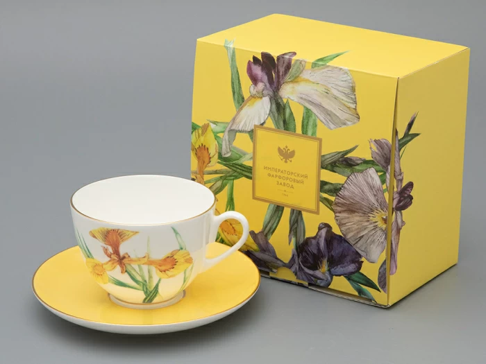 Чашка с блюдцем L’Art des Fleurs в подарочной упаковке, форма Весенняя 2, рисунок Лесной свет, арт 81.33401.00.1, 