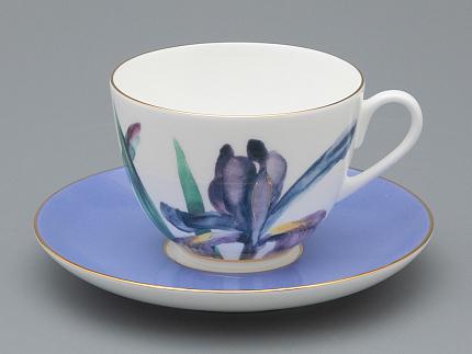 Чашка с блюдцем L’Art des Fleurs в подарочной упаковке, форма Весенняя 2, рисунок Аметистовое пламя, арт 81.33403.00.1