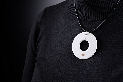 Подвеска Кольцо широкое, Белый Глянец, арт 60.15865.00.1