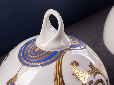 Подарочный набор из 3 елочных шаров форма Шар с петелькой 80 мм рисунок Рождественские узоры арт. 81.30683.00.1