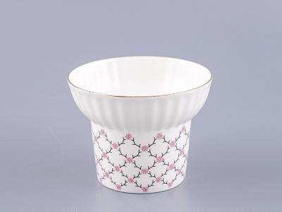 Чашка с блюдцем кофейная 155 мл.,  форма Волна, рисунок Розовая сетка арт. 81.14621.00.1