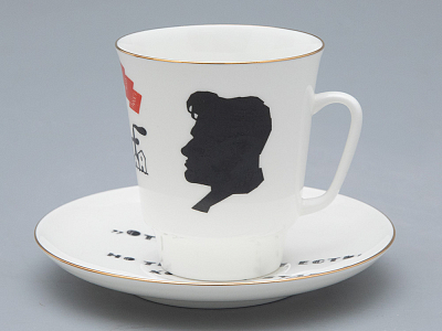 Чашка с блюдцем 165 мл форма Майская рисунок Русские писатели Маяковский, арт. 81.32128.00.1