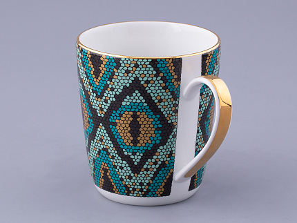 Чашка с блюдцем чайная. форма Колокол. рисунок Боа зеленый, арт. 81.32687.00.1