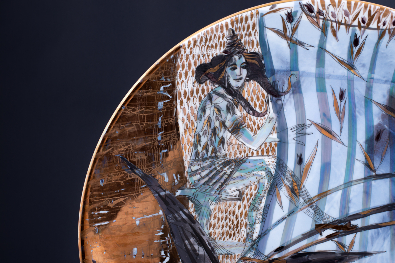 Блюдо декоративное Утро, на форме Круглая 430 мм, арт 60.13374.00.1, 