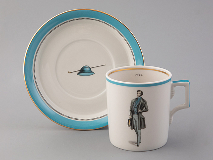 Подарочный набор чайный форма Гербовая рисунок Modes de Paris (голубой) арт. 81.25661.00.1