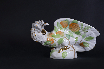 Скульптура Апельсиновый Кен на форме Какаду молуккский, арт 62.14145.00.1