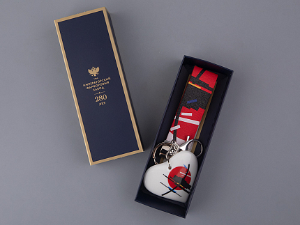 Брелок подвеска в подарочной упаковке, форма Сердечко 2, рисунок Витебск, арт 81.33236.00.1