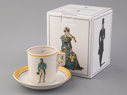 Подарочный набор чайный форма Гербовая рисунок Modes de Paris (желтый) арт. 81.25660.00.1