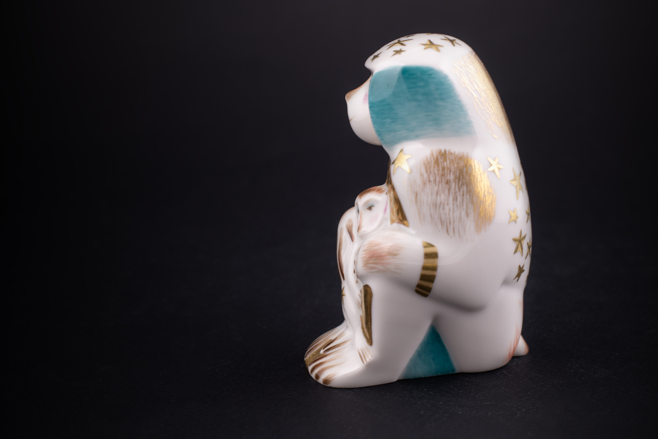 Скульптура Павиан с детенышем, рисунок Звездопад, арт 62.09267.00.1, 