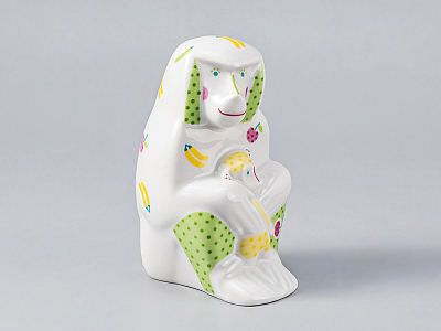 Скульптура Павиан с детенышем С желтым детенышем арт. 82.82409.00.1