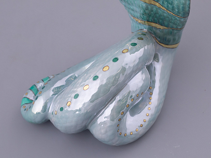 Скульптура форма Кобра, большой размер, в подарочной упаковке, рисунок Хризопраз, арт. 81.32812.00.1