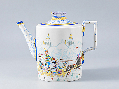 Сервиз чайный форма Гербовая рисунок Зимние забавы, 4 персон 11 предметов, арт. 81.14057.01.1