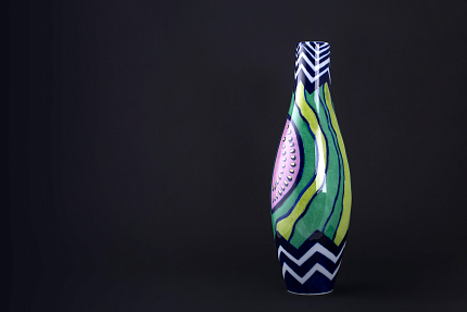Ваза Арбузный зигзаг на форме Высокая арт 60.14698.00.1