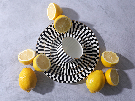 Чашка с блюдцем чайная форма Ландыш рисунок Да и нет Черный, арт. 81.32283.00.1