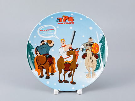 Подарочный набор декоративный 200 мм форма Эллипс рисунок Три богатыря Зима арт. 81.25186.00.1