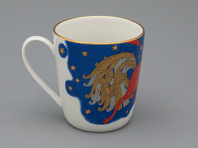 Чашка с блюдцем чайная, форма Колокол рисунок Год лошади, арт. 81.33964.00.1