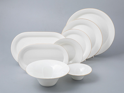 Сервиз столовый форма Юлиана рисунок Золотая лента 2 на 6 персон 24 предмета арт. 81.31686.00.1