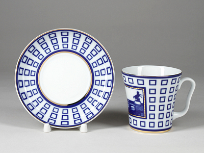 Бокал с блюдцем 360 мл форма Ленинградский рисунок Аничков мост арт. 81.27420.00.1