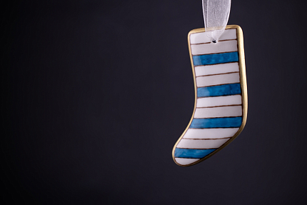 Елочная игрушка Носочек, Зимний вечер, арт 60.07615.00.1