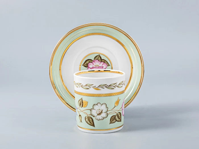 Чашка с блюдцем чайная 220 мл форма Гербовая рисунок Нефритовый фон 1 арт. 81.20825.00.1, 