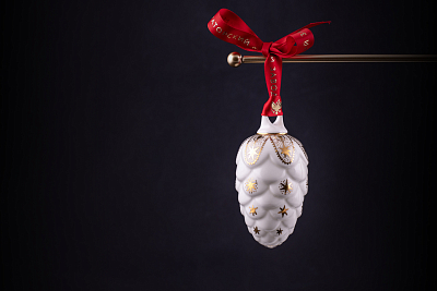 Елочная игрушка Шишка, рисунок Рождество, арт 60.21175.00.1