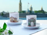 Чашка с блюдцем чайная, форма Гербовая, рисунок Серебряный город 1, арт. 81.32584.00.1, 