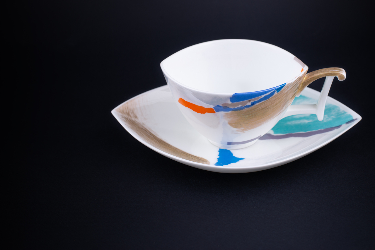 Чашка с блюдцем Белая ночь. Палитра, на форме Ковчег, арт. 61.21017.00.1, 