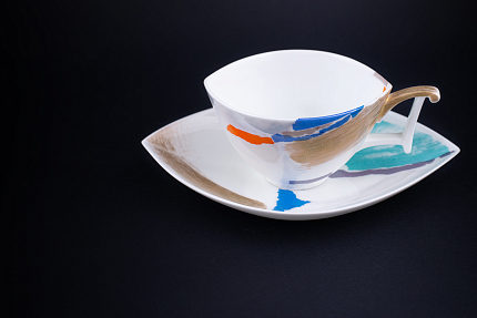 Чашка с блюдцем Белая ночь. Палитра, на форме Ковчег, арт. 61.21017.00.1