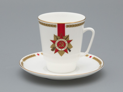 Чашка с блюдцем кофейная 165  мл., форма Майская 2, рисунок 80 лет Победы, арт 81.33973.00.1, 