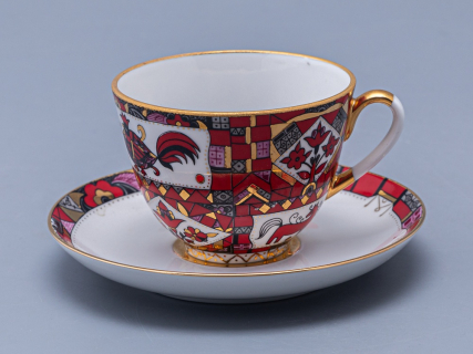 Чашка с блюдцем чайная 250 мл форма Весенняя рисунок Красный конь арт. 81.15308.00.1, 