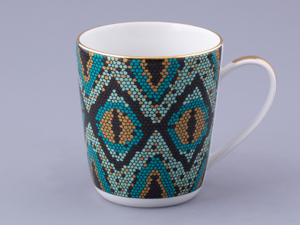 Чашка с блюдцем чайная. форма Колокол. рисунок Боа зеленый, арт. 81.32687.00.1, 