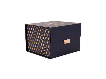 Подарочная упаковка квадратная малая синяя 130х130х94( на магнитах) арт 14.70351.02