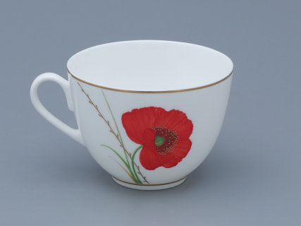 Чашка с блюдцем чайная форма Весенняя рисунок Маки, арт. 81.34141.00.1, 