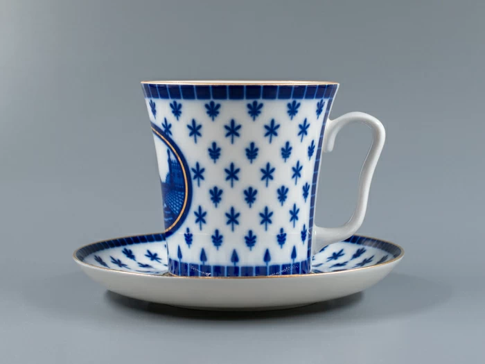 Бокал с блюдцем, форма Ленинградский, рисунок Верхне-Лебяжий мост, арт 81.27423.00.1, 