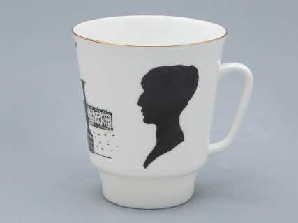 Чашка с блюдцем 165 мл форма Майская рисунок Русские писатели Ахматова, арт. 81.32129.00.1, 