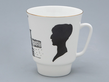 Чашка с блюдцем 165 мл форма Майская рисунок Русские писатели Ахматова, арт. 81.32129.00.1