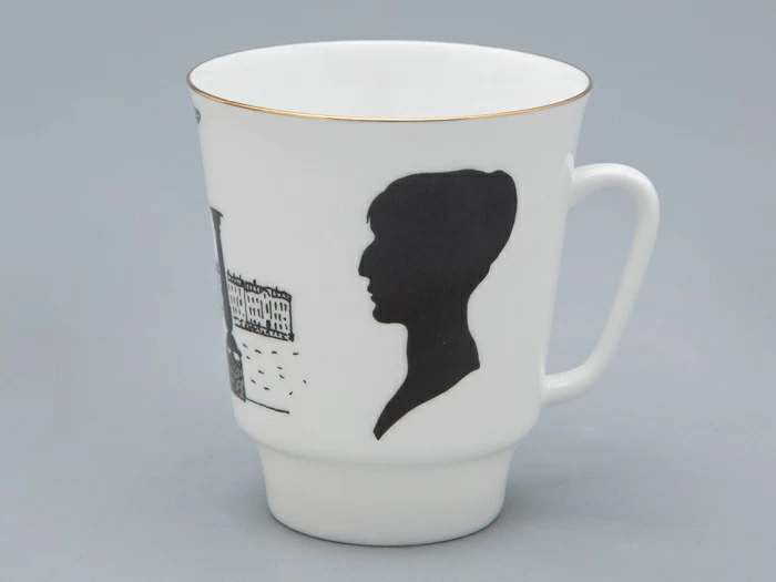 Чашка с блюдцем 165 мл форма Майская рисунок Русские писатели Ахматова, арт. 81.32129.00.1, 