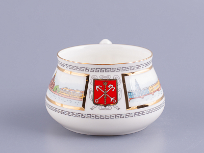 Чашка с блюдцем кофейная 180 мл.,  форма Билибина, рисунок Набережные Невы арт. 81.15737.00.1