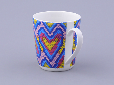 Чашка с блюдцем чайная, форма Колокол, рисунок Боа радужный, арт. 81.32688.00.1